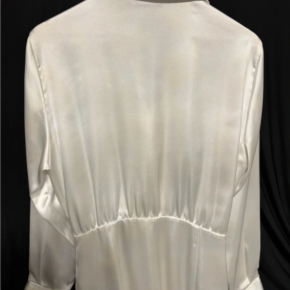 Zara Elegant White Satin top or mini dress - Picture 6 of 7